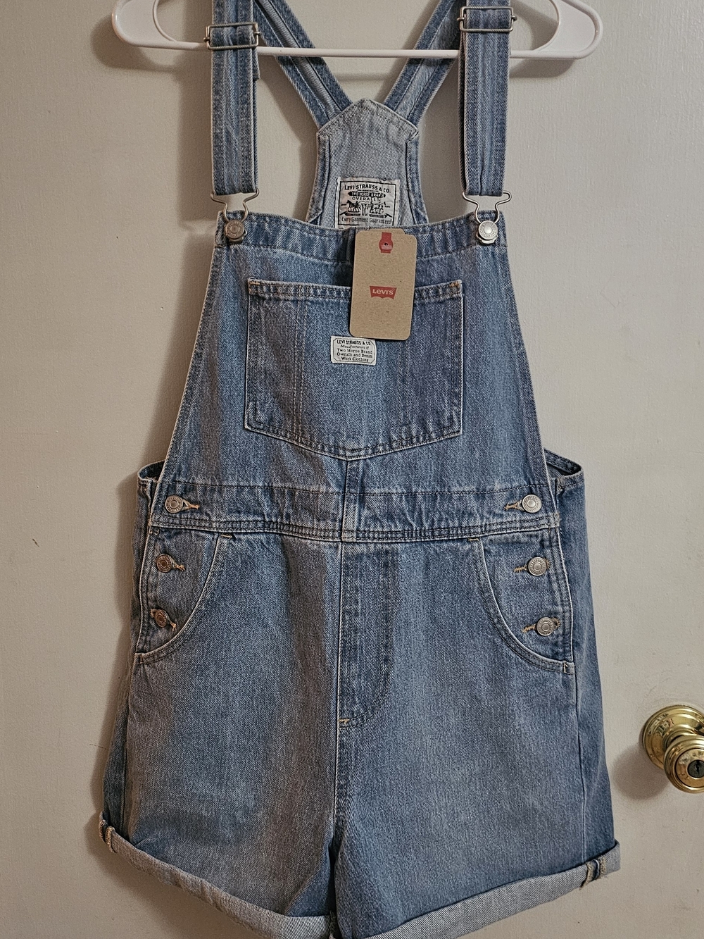 Levi's Light Blue Denim Short Overalls
